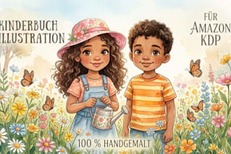 aquarell kinderbuchillustrationen und charakterdesign zeichnen