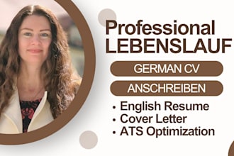 craft a professional ats german CV lebenslauf, resume and cover letter