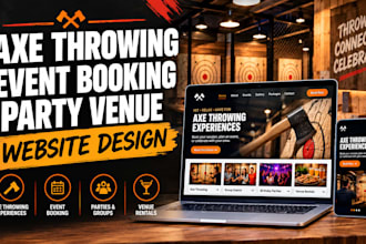 axe throwing website, event booking and party venue website