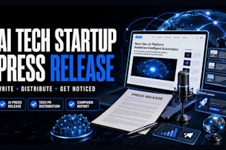 write ai press release, tech press release and startup PR distribution