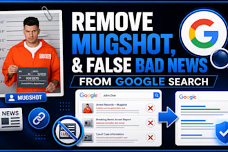 remove mugshot, delete negative links, articles bad news, arrest record google