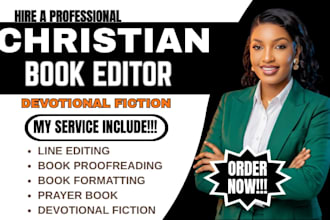 line edit, format, proofread, christian book, devotional fiction, prayer book