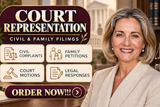 represent you in court and prepare civil or family law filings