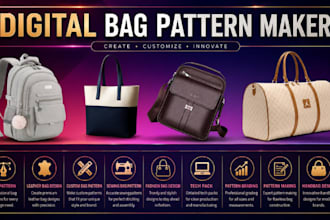 do pattern for tote handbag backpack saddle bag design for manufacturing