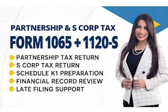 prepare and file irs form 1065 or 1120s tax return with schedule k1