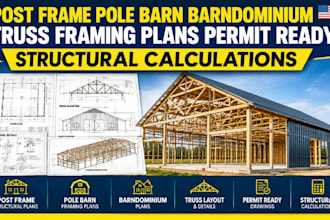 do post frame pole barn barndominium truss framing plans structural calculations