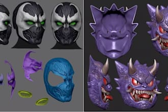 3d print and paint cosplay 3d helmet, 3d props design stl, custom masks design