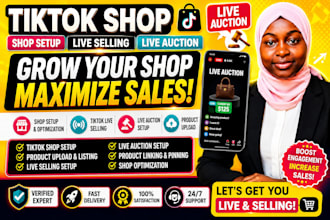 set up tiktok shop live auction, live selling and tiktok shop sales