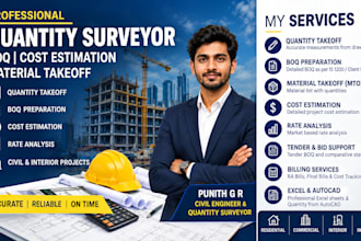provide quantity surveying and cost estimation
