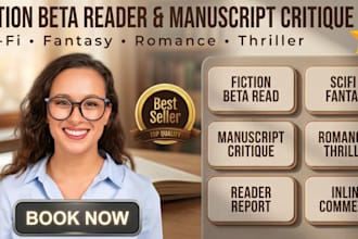 be your fiction beta reader for science fiction, fantasy, romance, and thriller