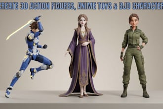 create 3d action figures, anime toys , bjd characters and stl for 3d printing