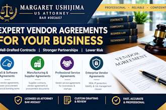 draft manufacturing contracts and supplier agreements as a US attorney