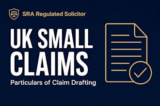 draft UK particulars of claim for your small claims court case