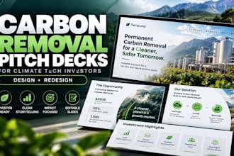 design and redesign carbon removal pitch decks for climate tech investors