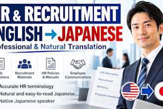 translate business and HR content into professional japanese