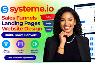 setup systeme io sales funnel, systeme io website and systeme io landing page