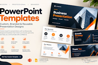 create powerpoint templates, business presentations, branded slide decks