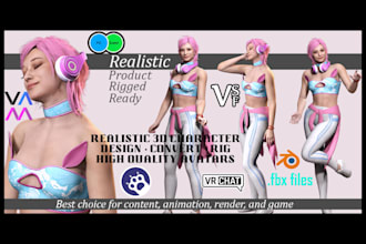 create, convert realistic 3d nsfw character, adult avatar with dynamic physics