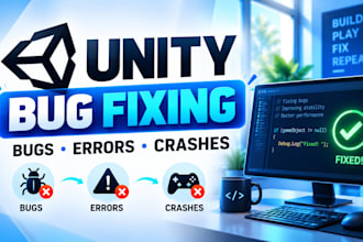 fix unity game bugs, errors and crashes fast