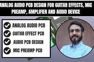 analog audio pcb design for guitar effects,mic preamp,amplifier and audio device