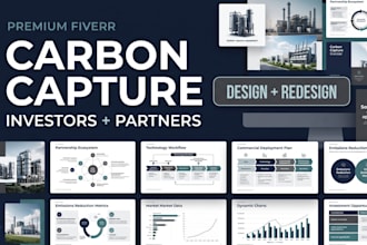 design and redesign carbon capture presentations for investors and partners