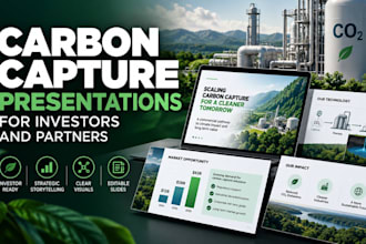 design and redesign carbon capture presentations for investors and partners