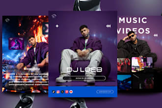 design a clickable dj epk, electronic press kit, artist epk