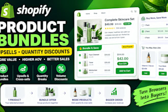 set up shopify product bundles, upsells and quantity discounts