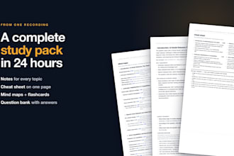 turn your lecture recording into study notes, mind maps and flashcards