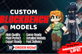 create custom minecraft blockbench 3d models and animations