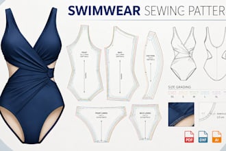 create custom apparel sewing patterns and pattern grading for manufacturer ready