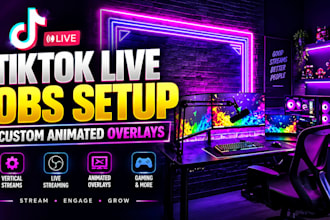 setup tiktok live with obs and professional animated overlays