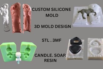 custom 3d silicone mold design for candle soap chocolate resin cake stl casting