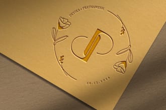 do wedding monogram, initials, anniversary, calligraphy and wedding logo