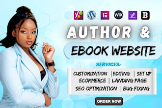design book author website, ebook website, book author landing page, sales page