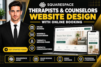 design squarespace website for therapists and counselors with online booking