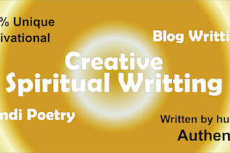 write spiritual and other articles, poems in hindi