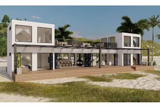 premium container home design and 3d renders