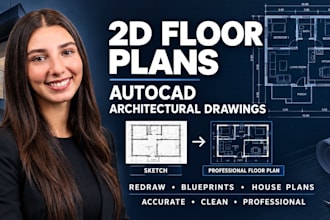 redraw floor plans, architectural drawings and autocad blueprints with precision