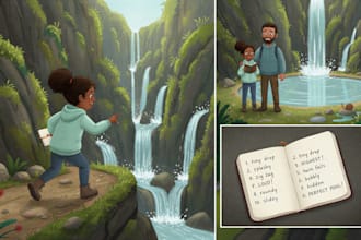 illustrate 3d children book illustration, children story book