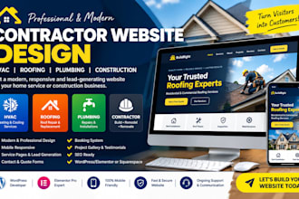 design hvac website, roofing, plumbing and contractor website
