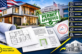 draw, design and stamp architectural permit plans for USA city approval