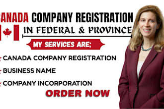 do canada company registration, bn in federal or province incorporation in 24hrs