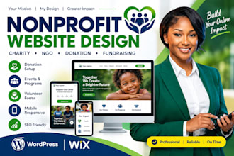 design a nonprofit charity donation website in wordpress or wix