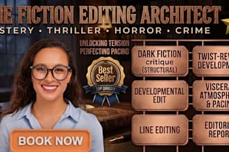 developmental and copy edit fiction mystery thriller horror or crime novel