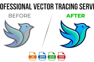 do vector tracing, convert image to vector, and resize logo