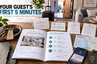 create canva editable airbnb welcome book canva guest guide template