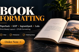 do paperback book formatting, amazon kdp, ingramspark and lulu book layout