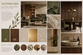 create a luxury interior design concept and mood board