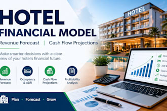 build hotel financial model, revenue forecast and cash flow projections